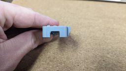 A view of the USB-C port end of the case and circuit board