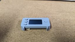 The 3D printed case flat against a table